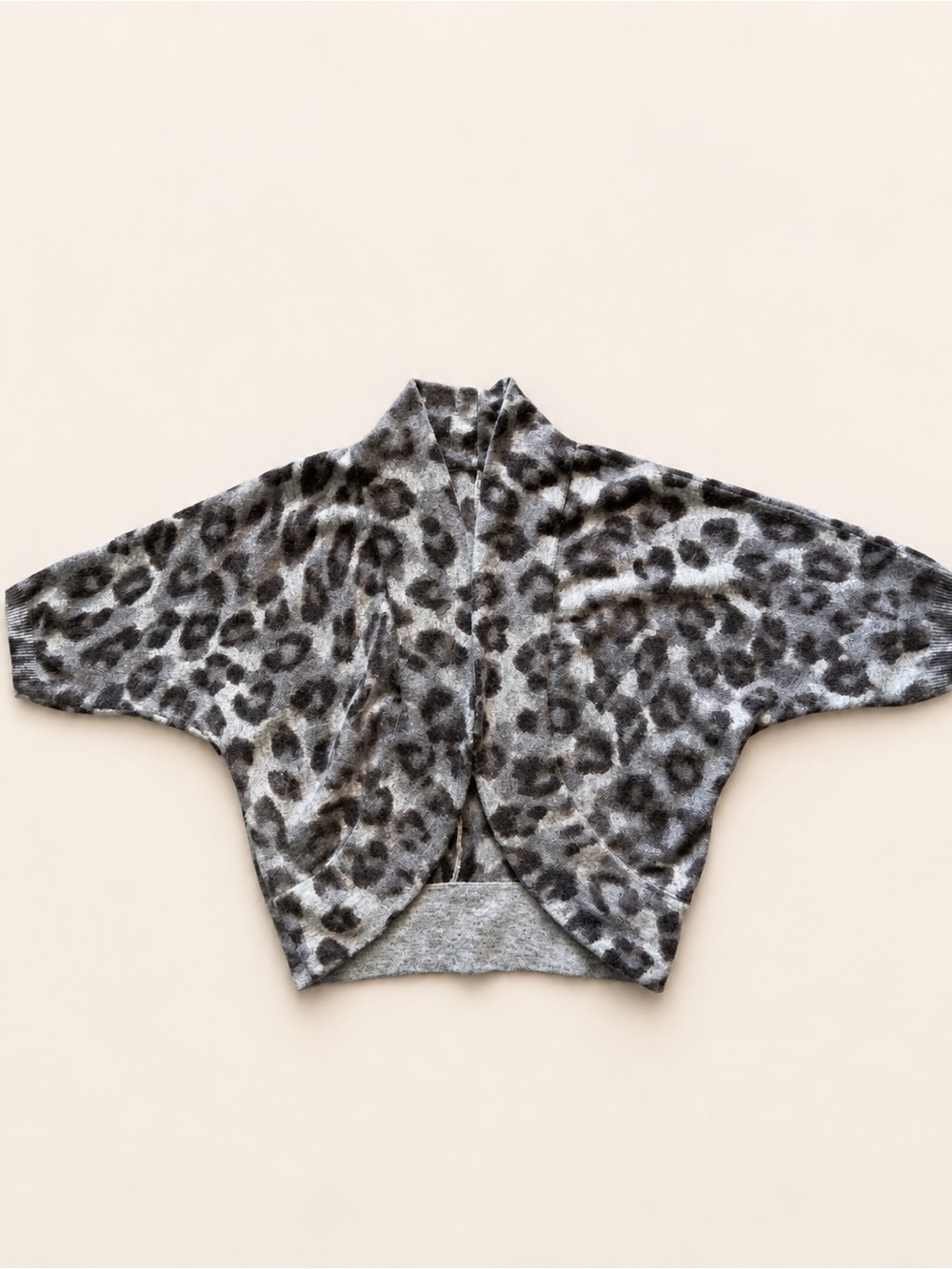 Banana Republic Leopard Print Wool Cashmere Bolero Cardigan Sweater S